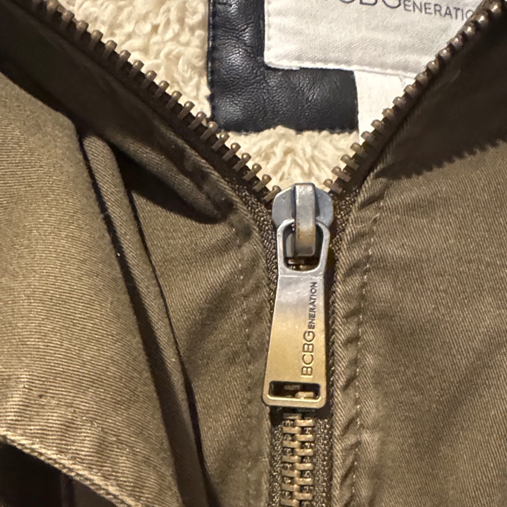 Bcbgeneration Green Utility Jacket With Faux Fur … - image 3